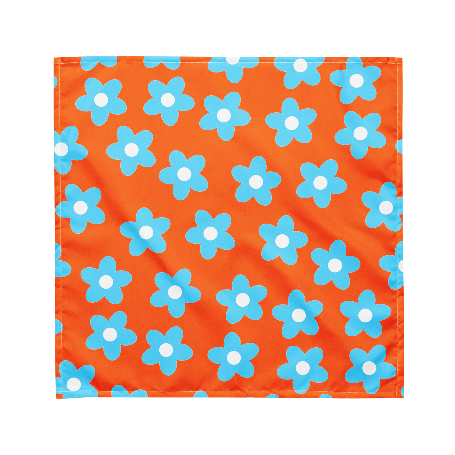 ORANGE & BLUE FLOWER - BANDANA