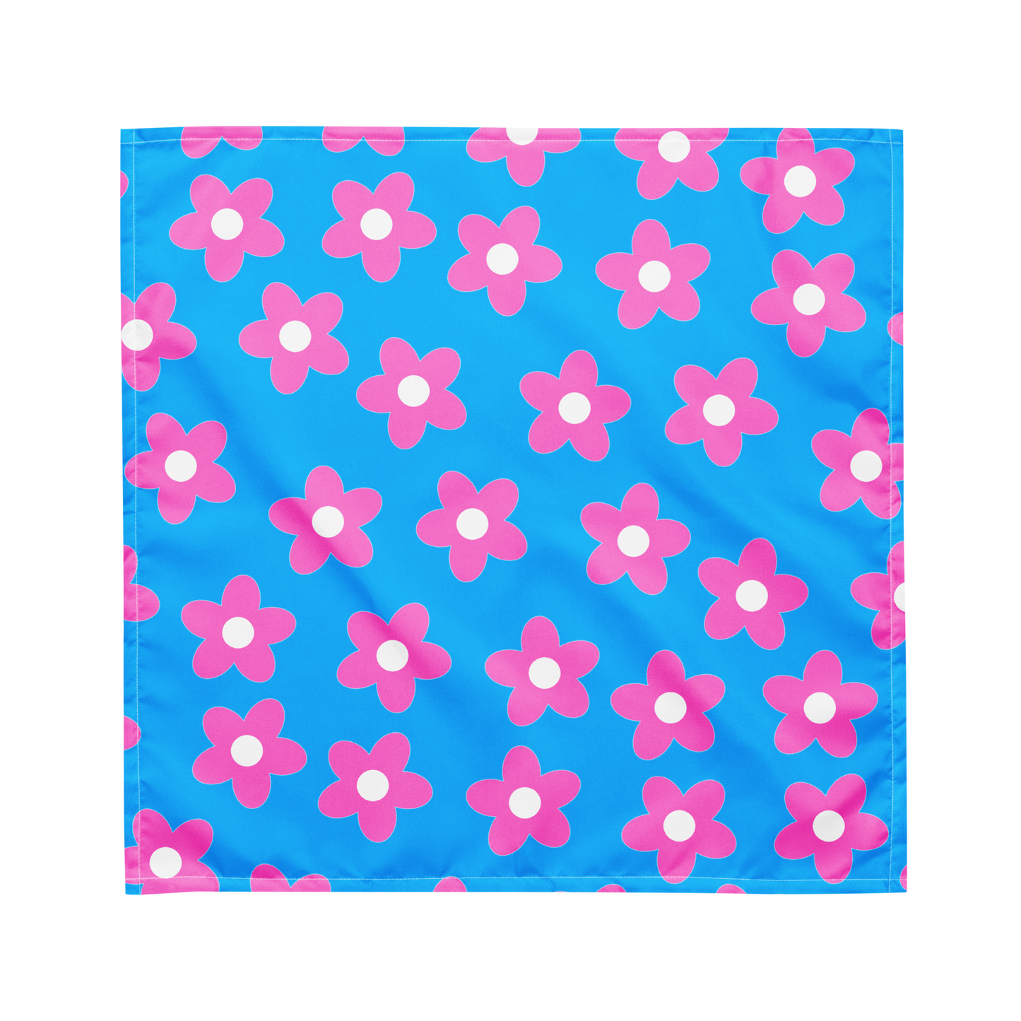 BLUE & PINK FLOWER - BANDANA