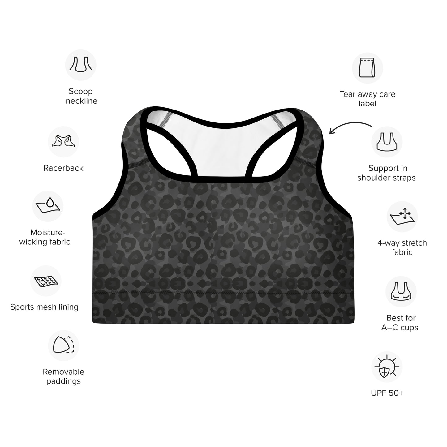 BLACK LEOPARD - SPORTS BRA