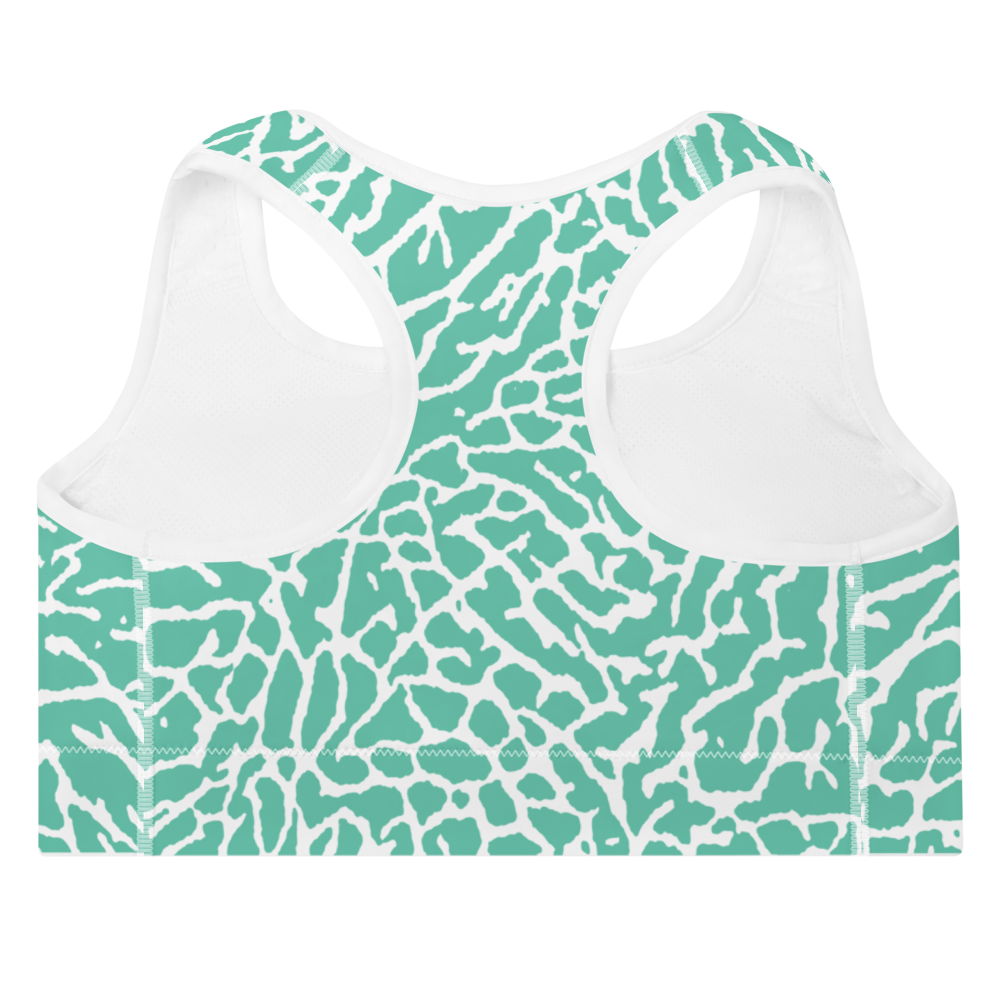 TEAL PRINT - SPORTS BRA
